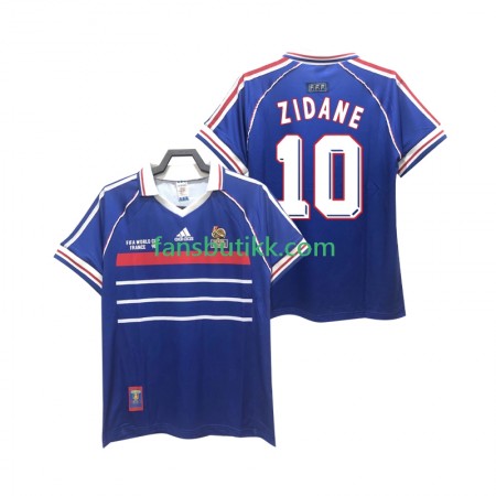 Fotballdrakt Frankrike ZIDANE 10 Retro Hjemmetrøye 1998 Kortermet